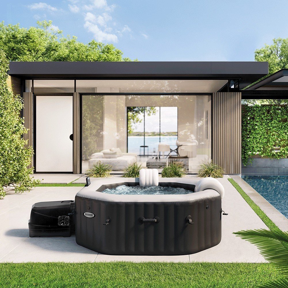 Spa gonflable INTEX Carbone 6 places avec couverture thermique – Offre spéciale