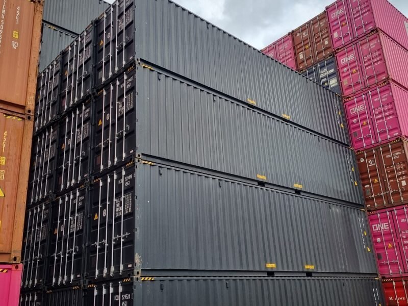 40 Fuß High Cube Container, schwarzgrau