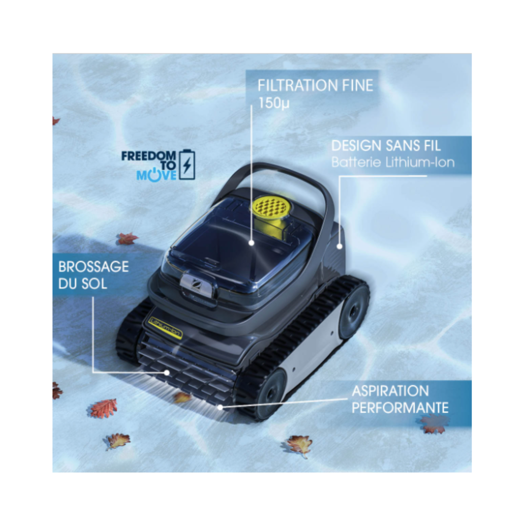 Robot de piscine sur batterie PIXEL ZODIAC – Autonomie et praticité