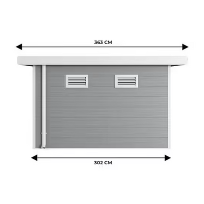 Abri de jardin composite SINTRA 9 m² gris clair – Moderne et résistant