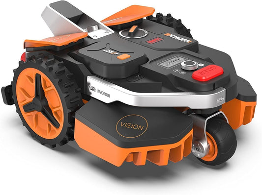 WORX Landroid Vision M550 Mähroboter WR205E für Gärten bis 550m², AI Rasenmäher Roboter ohne Begrenzungskabel (WLAN & Bluetooth, aktive Hindernisvermeidung mit KI-Technologie, Igelschutz)